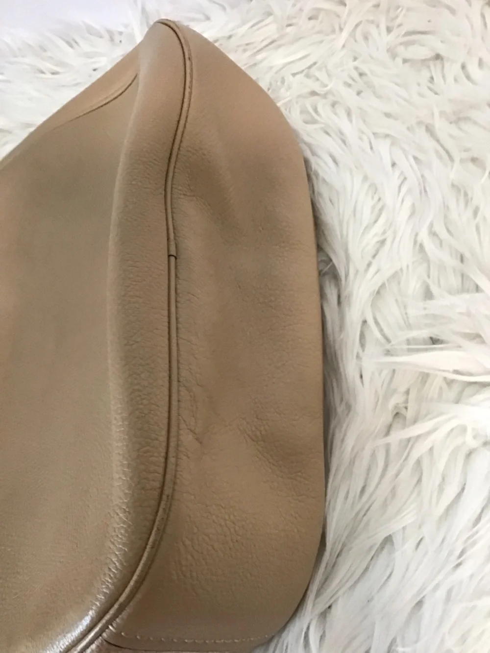 Coach Pebbled Leather Hobo Beige